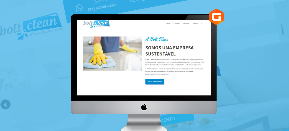 Bolt Clean – Site Institucional + Logotipo