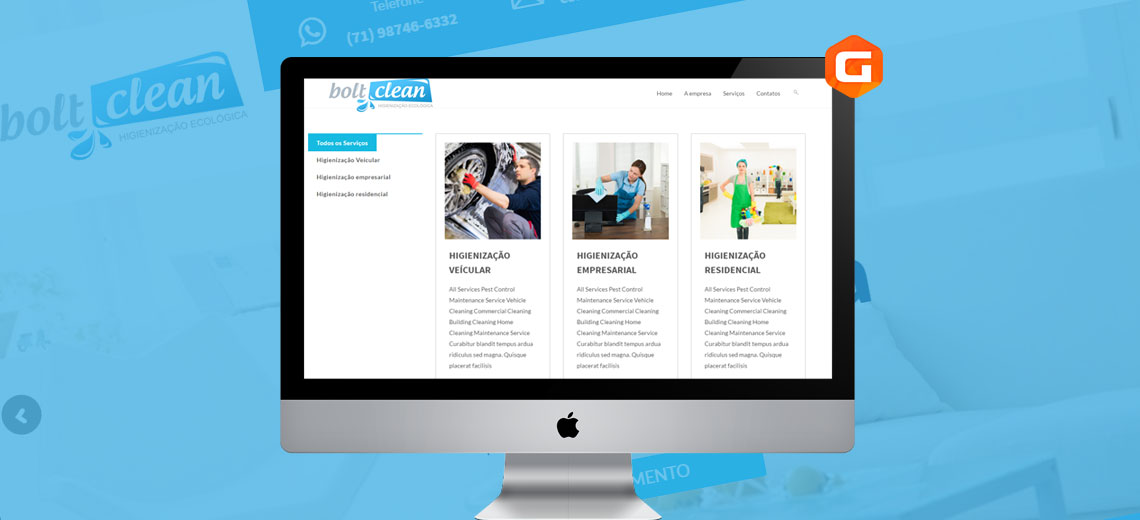 Bolt Clean – Site Institucional + Logotipo